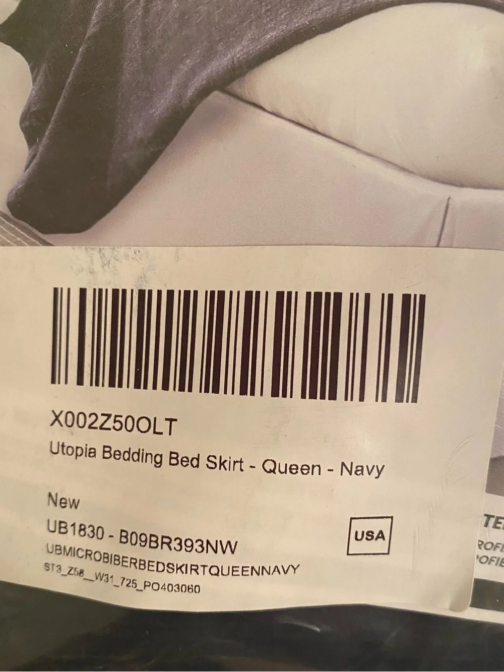 Queen Bed Skirt / Valance - Navy